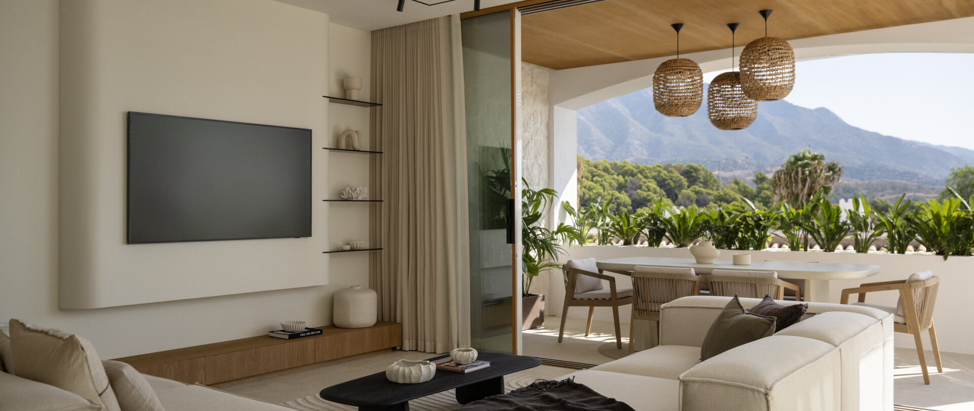 Open plan living with mountain views in Marbella